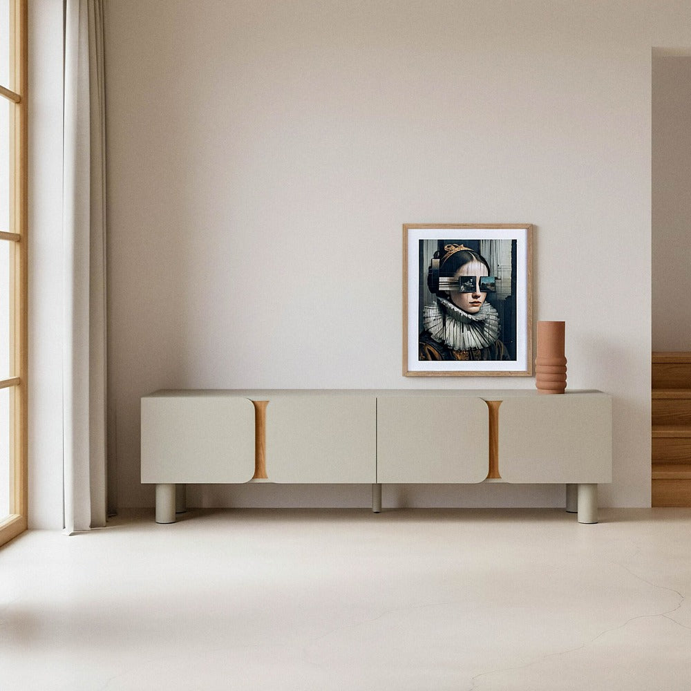 TAUPE TV UNIT MDF LIVING ROOM 180 X 40 X 50 CM
