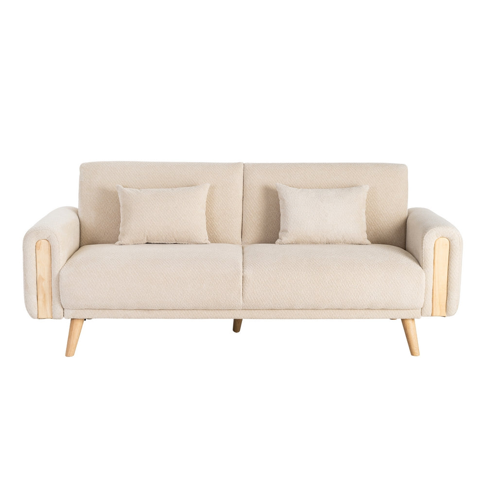 SOFÁ-CAMA CREMA TEJIDO SALÓN 218 X 82 X 90 CM