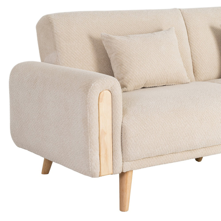 SOFÁ-CAMA CREMA TEJIDO SALÓN 218 X 82 X 90 CM