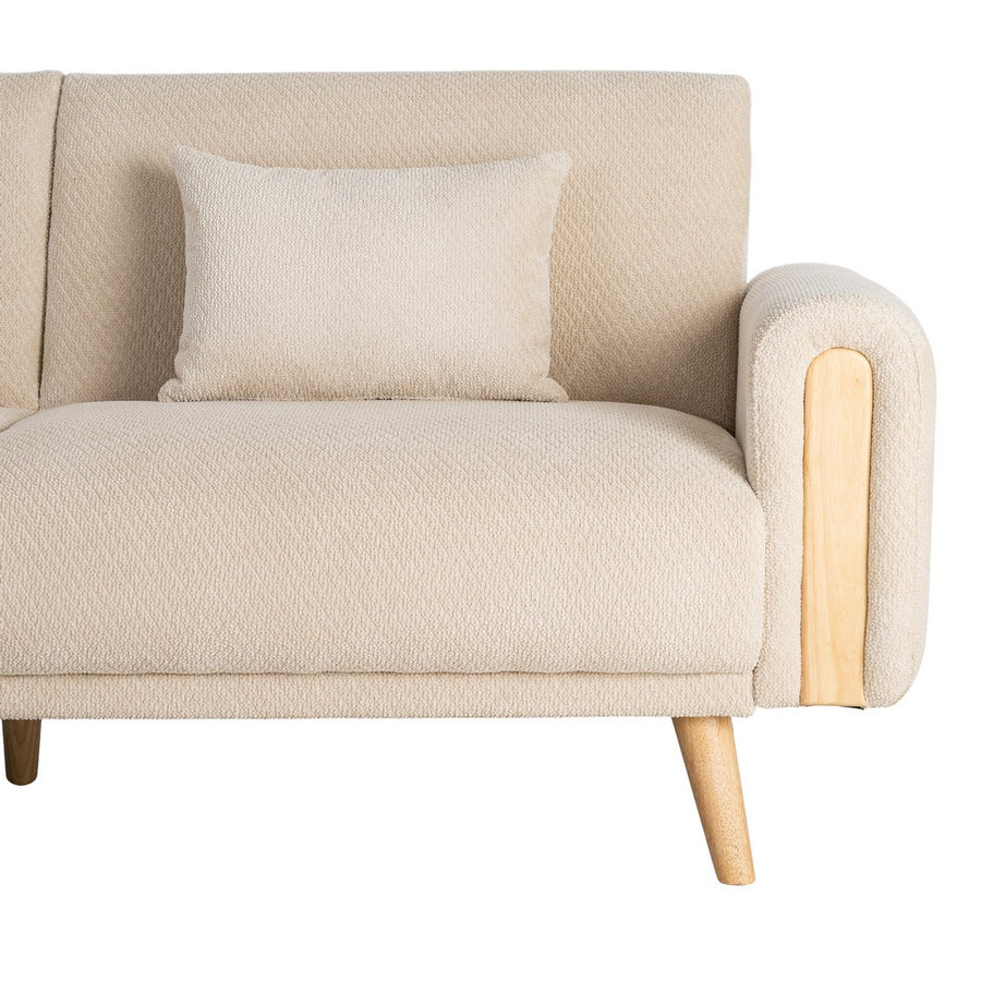 SOFÁ-CAMA CREMA TEJIDO SALÓN 218 X 82 X 90 CM
