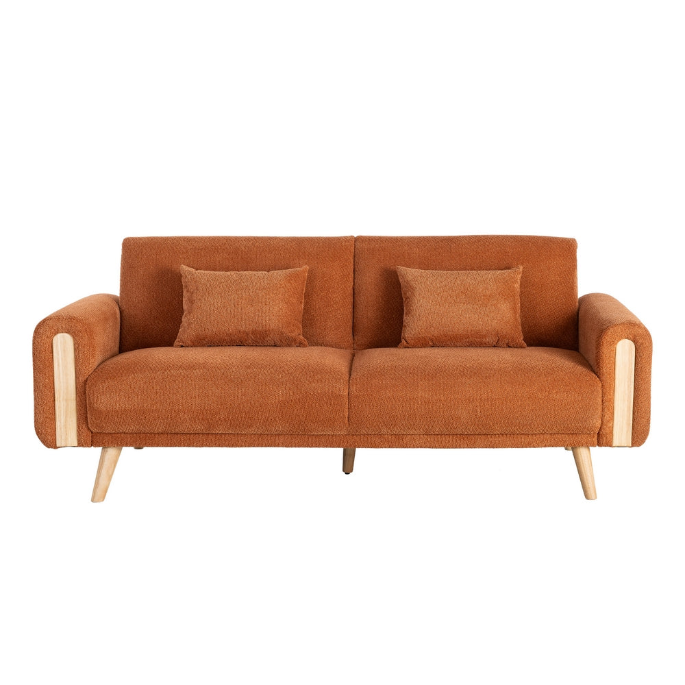 SOFÁ-CAMA TERRACOTA TEJIDO SALÓN 218 X 82 X 90 CM