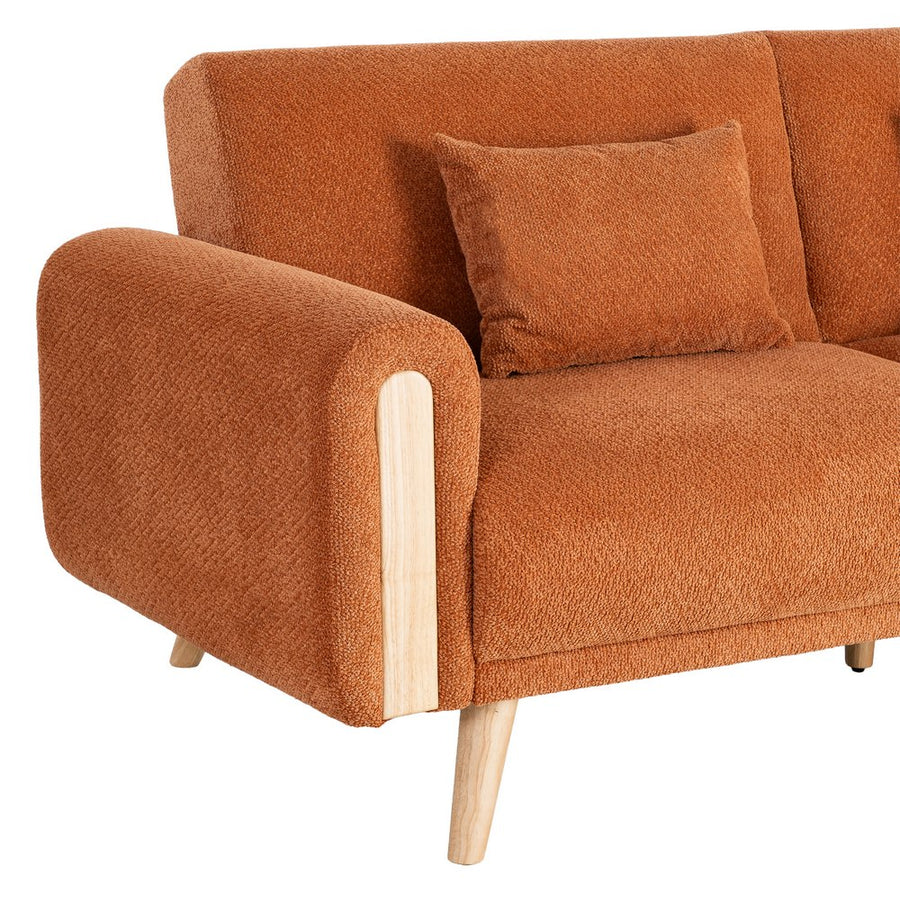SOFÁ-CAMA TERRACOTA TEJIDO SALÓN 218 X 82 X 90 CM