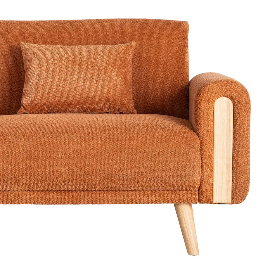 SOFÁ-CAMA TERRACOTA TEJIDO SALÓN 218 X 82 X 90 CM
