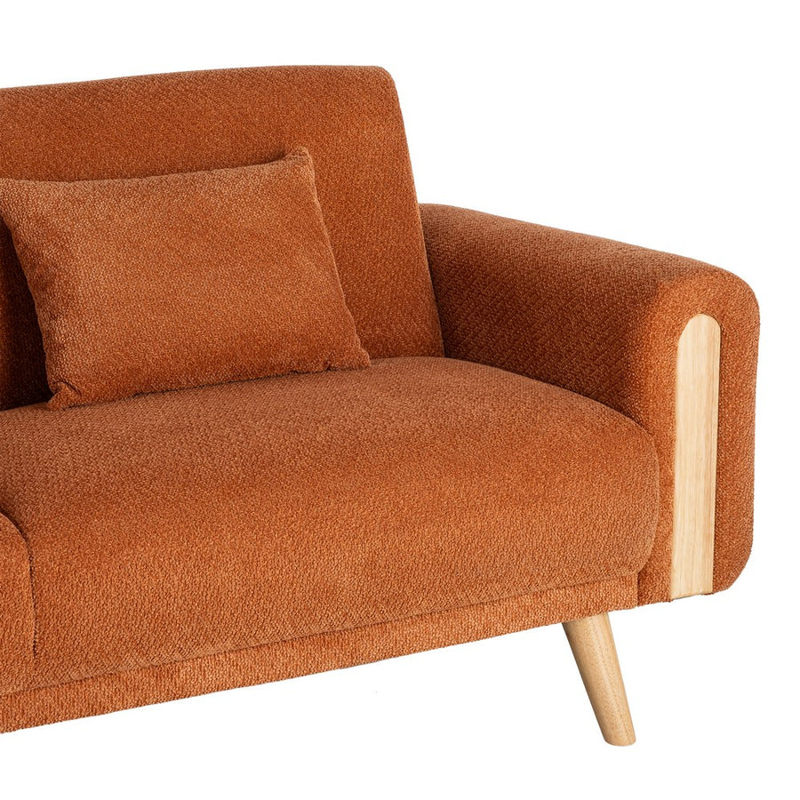 SOFÁ-CAMA TERRACOTA TEJIDO SALÓN 218 X 82 X 90 CM