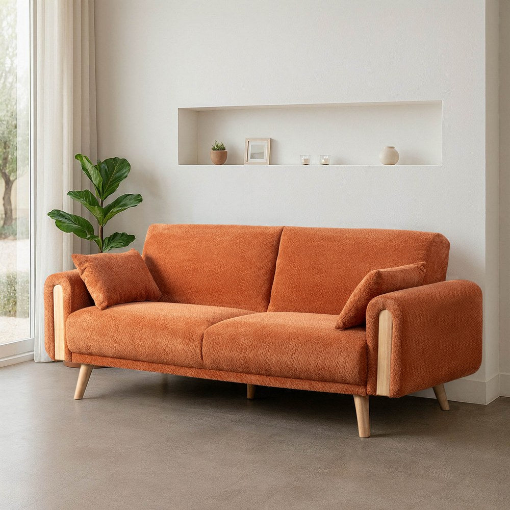 SOF�-CAMA TERRACOTA TEJIDO SAL�N 218 X 82 X 90 CM