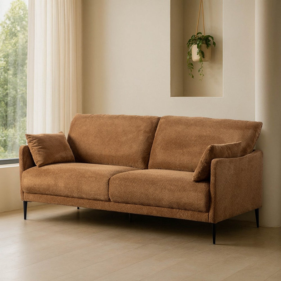 SOFÁ MARRÓN TEJIDO SALÓN 191 X 80 X 88 CM