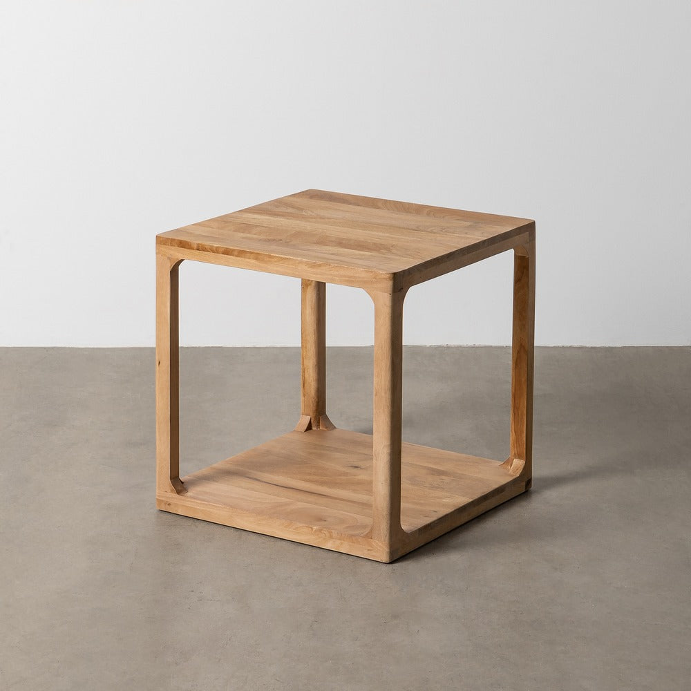MESA AUXILIAR NATURAL MADERA DE MANGO 50 X 50 X 50 CM