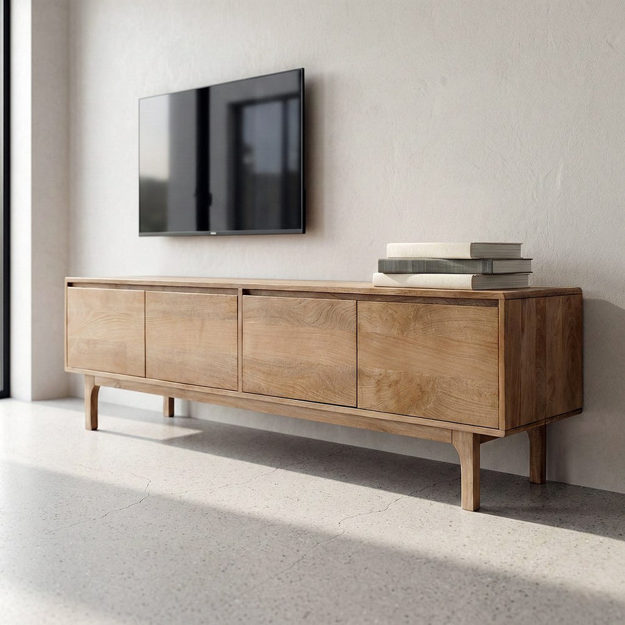 NATURAL MANGO WOOD TV CABINET LIVING ROOM 180 X 45 X 55 CM