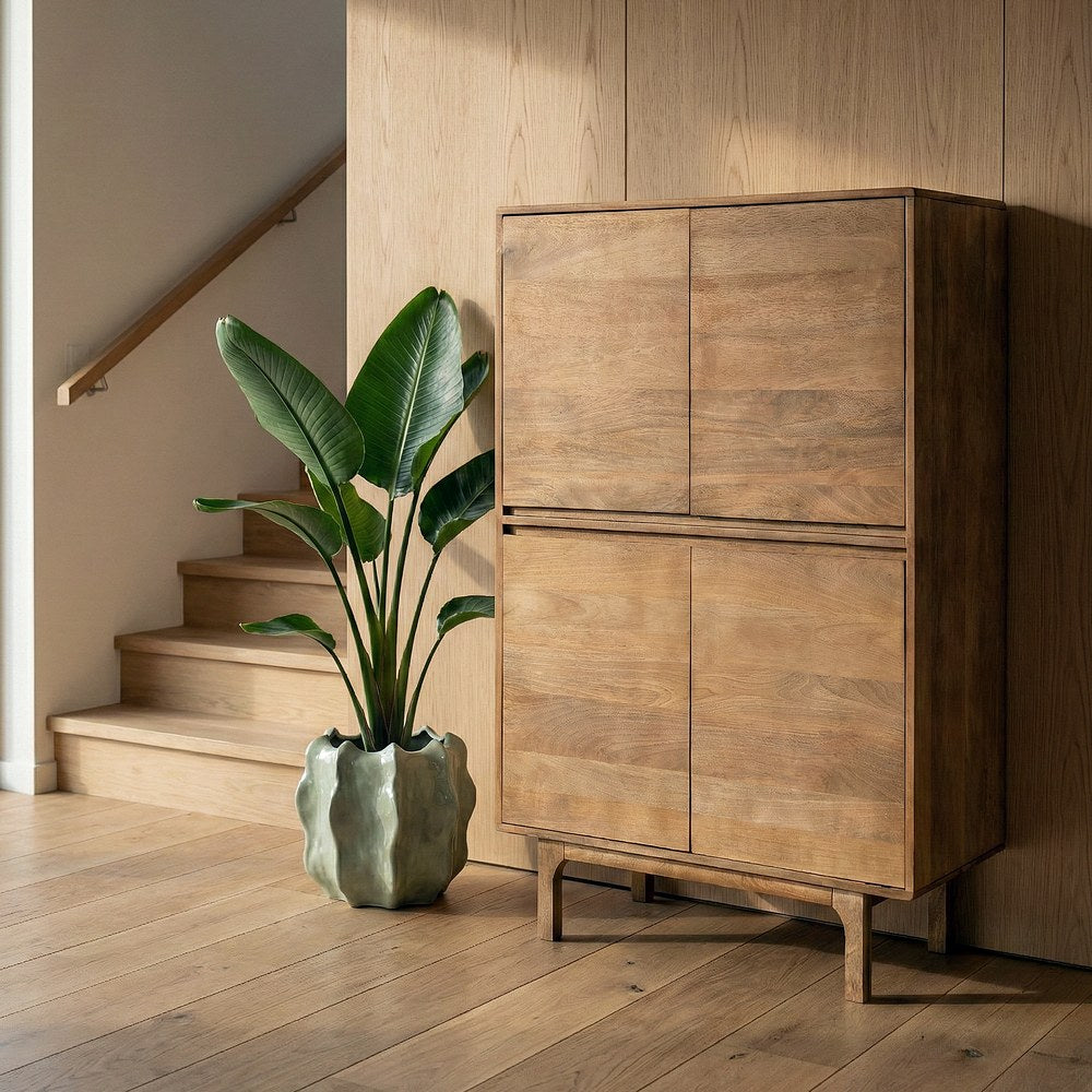 ARMARIO NATURAL MADERA DE MANGO SALÓN 90 X 45 X 145 CM