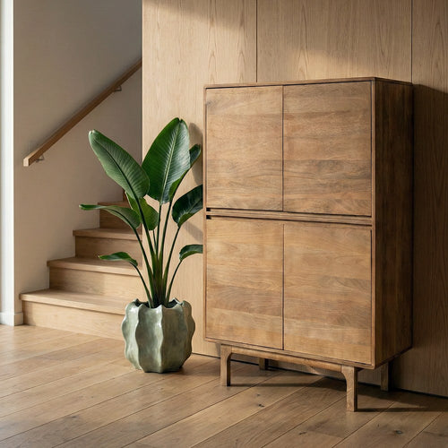 ARMARIO NATURAL MADERA DE MANGO SAL�N 90 X 45 X 145 CM