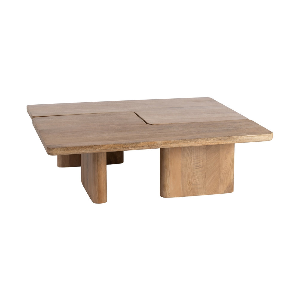 S/2 MESA CENTRO NATURAL MADERA DE MANGO 120 X 70 X 36 CM