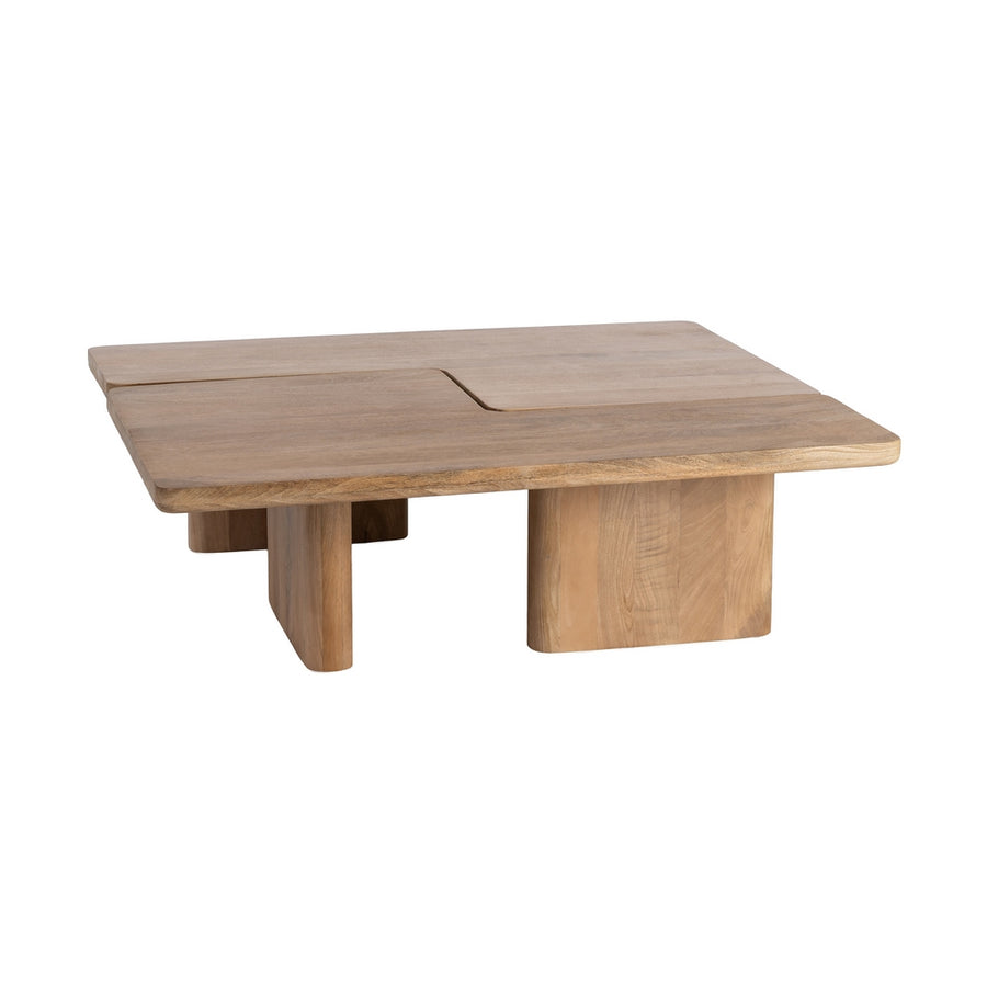 S/2 MESA CENTRO NATURAL MADERA DE MANGO 120 X 70 X 36 CM