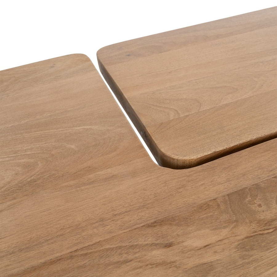S/2 MESA CENTRO NATURAL MADERA DE MANGO 120 X 70 X 36 CM