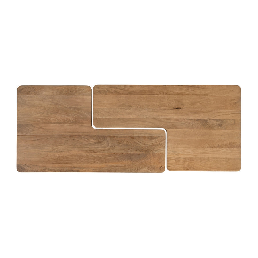 S/2 MESA CENTRO NATURAL MADERA DE MANGO 120 X 70 X 36 CM