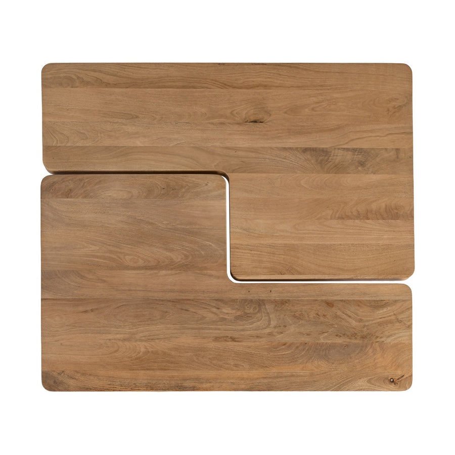 S/2 MESA CENTRO NATURAL MADERA DE MANGO 120 X 70 X 36 CM