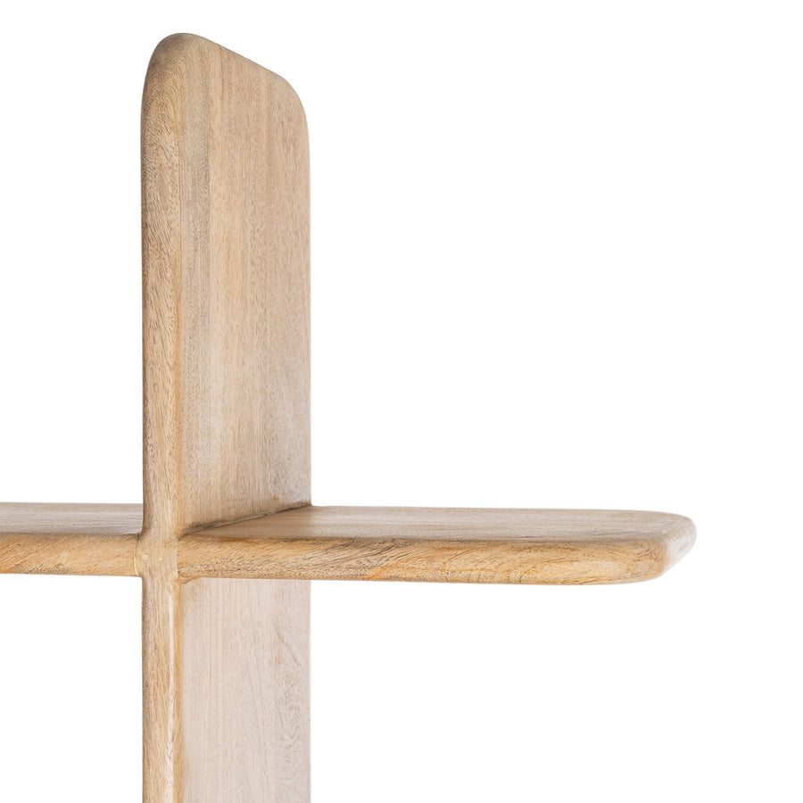 LIVING ROOM MANGO WOOD NATURAL SHELVING UNIT 124 X 28 X 200 CM