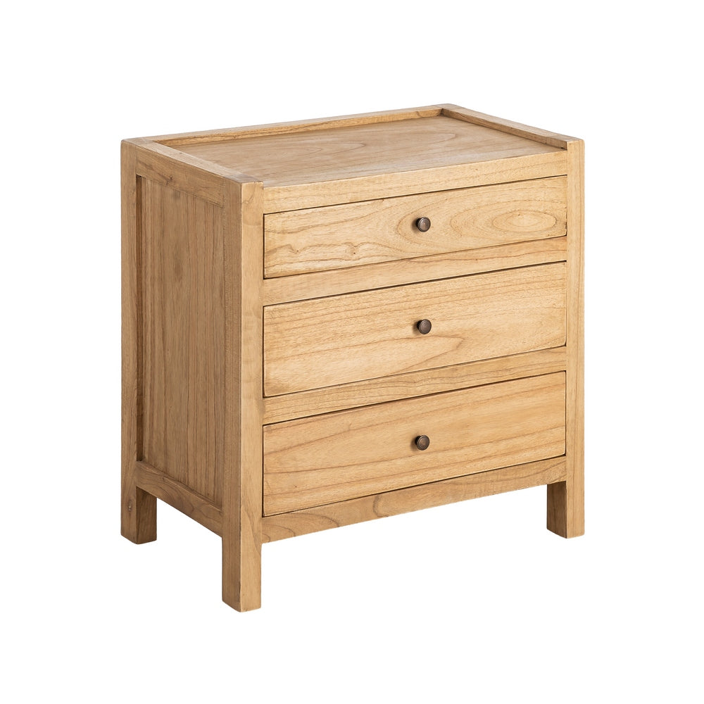MESITA NATURAL MADERA MINDI DORMITORIO 65 X 40 X 65 CM