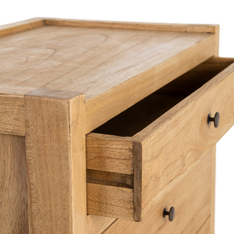 MESITA NATURAL MADERA MINDI DORMITORIO 65 X 40 X 65 CM