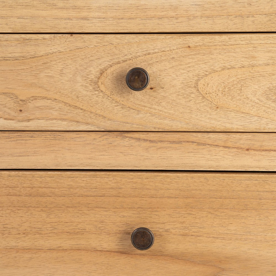 MESITA NATURAL MADERA MINDI DORMITORIO 65 X 40 X 65 CM
