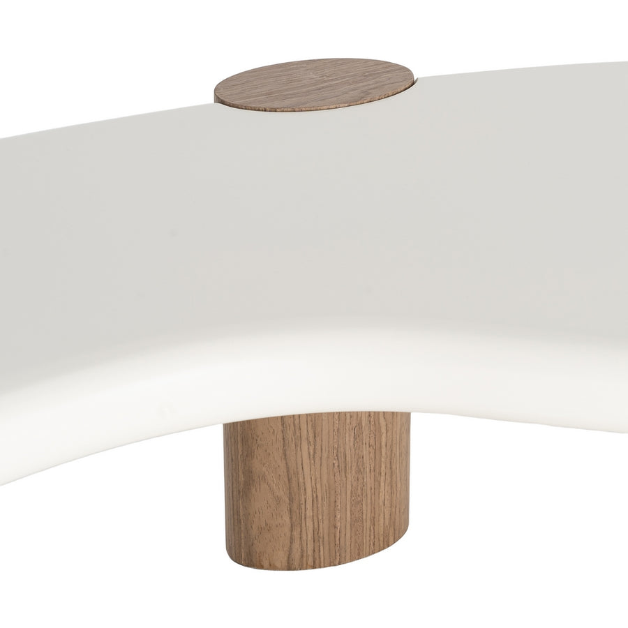 WHITE-NATURAL COFFEE TABLE MDF LIVING ROOM 125 X 60 X 41 CM