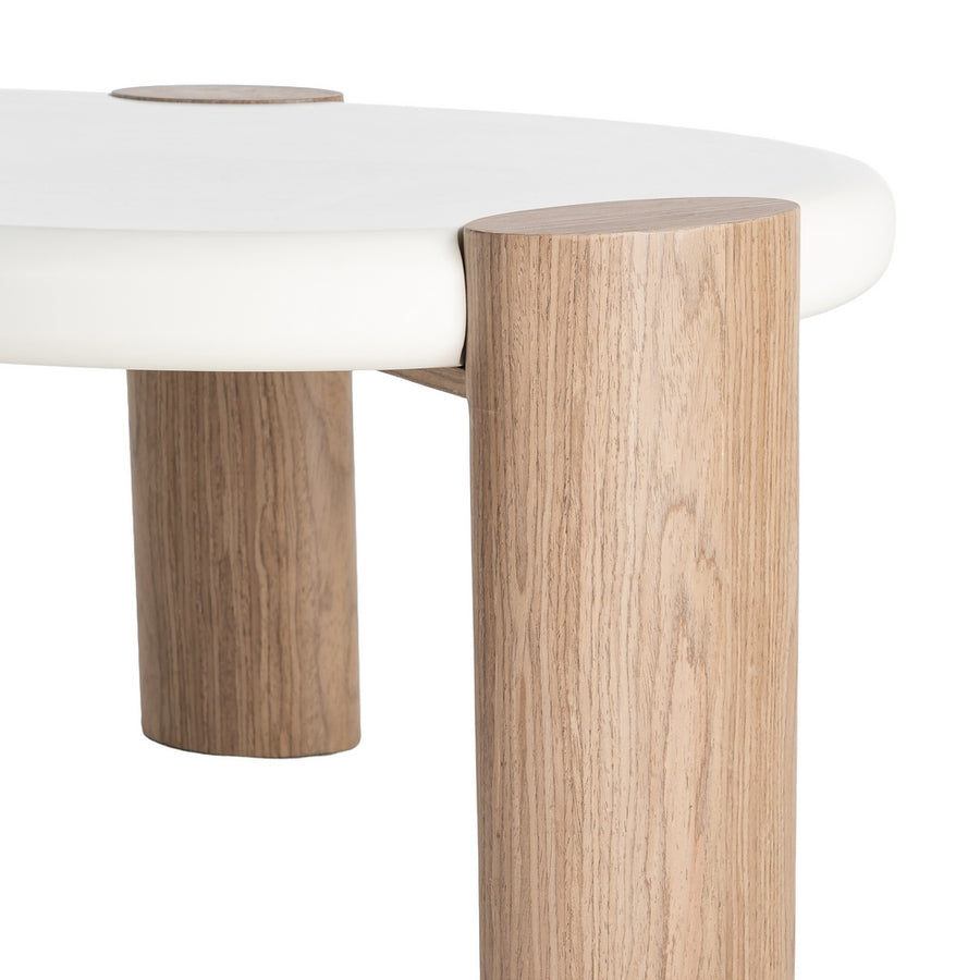 WHITE-NATURAL COFFEE TABLE MDF LIVING ROOM 125 X 60 X 41 CM