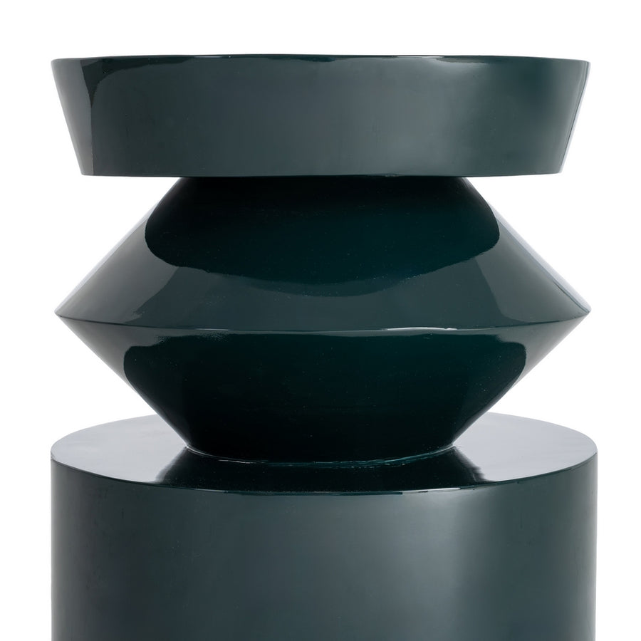 GREEN LACQUERED MDF SIDE TABLE LIVING ROOM 39.50 X 39.50 X 50 CM