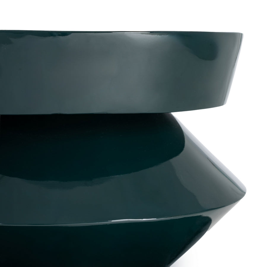 GREEN LACQUERED MDF SIDE TABLE LIVING ROOM 39.50 X 39.50 X 50 CM