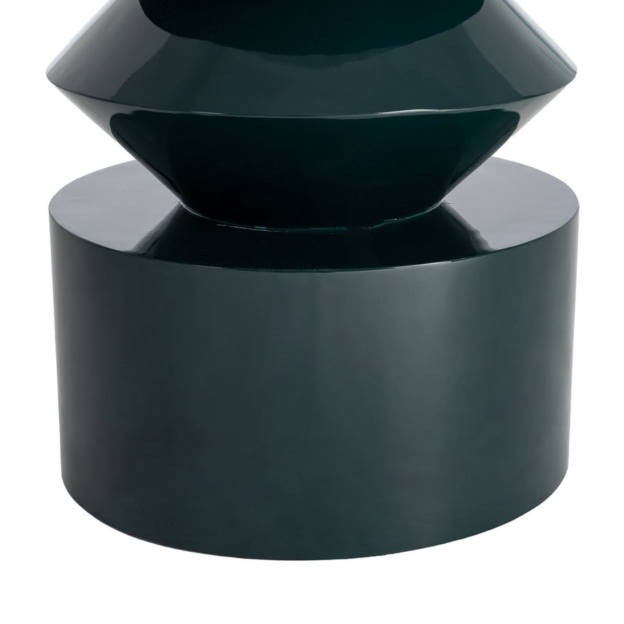 GREEN LACQUERED MDF SIDE TABLE LIVING ROOM 39.50 X 39.50 X 50 CM