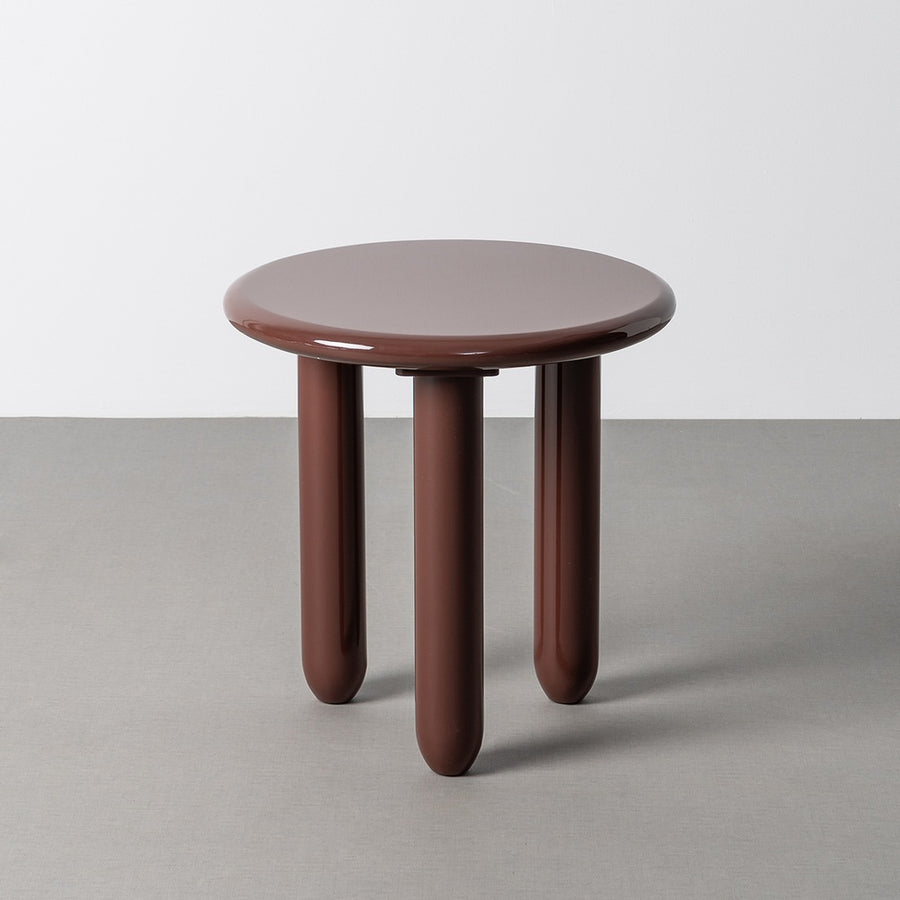 MESA AUXILIAR LACADO GRANATE DM SALÓN 50 X 50 X 50,50 CM