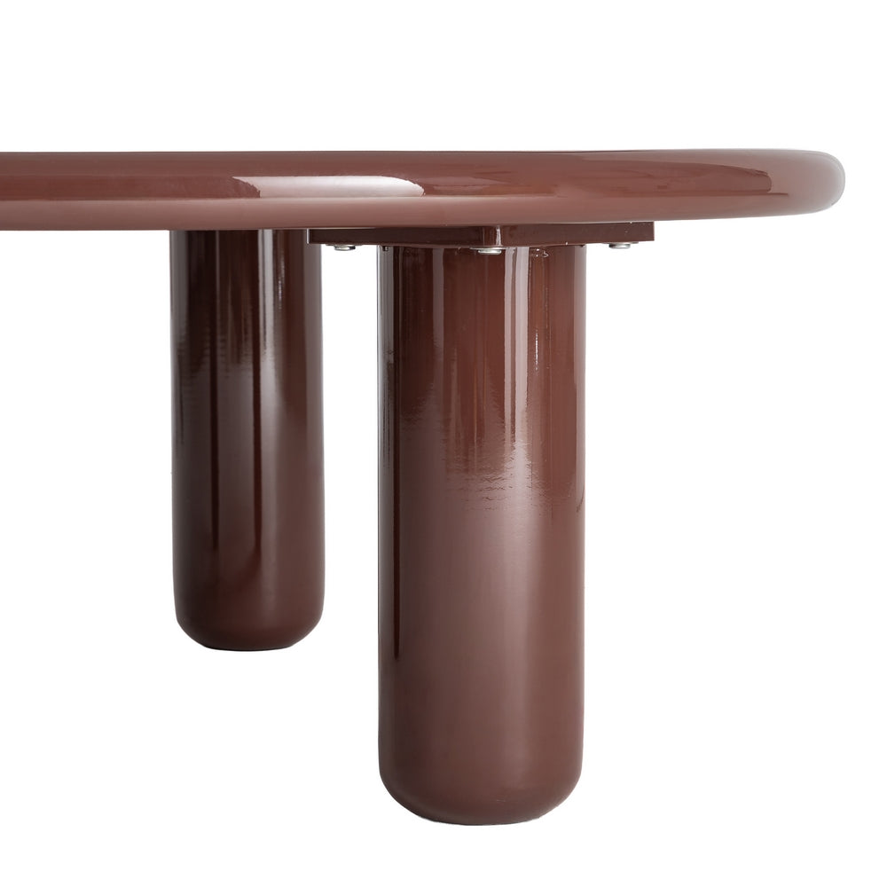 MESA CENTRO LACADO GRANATE DM SAL�N 90 X 90 X 36 CM