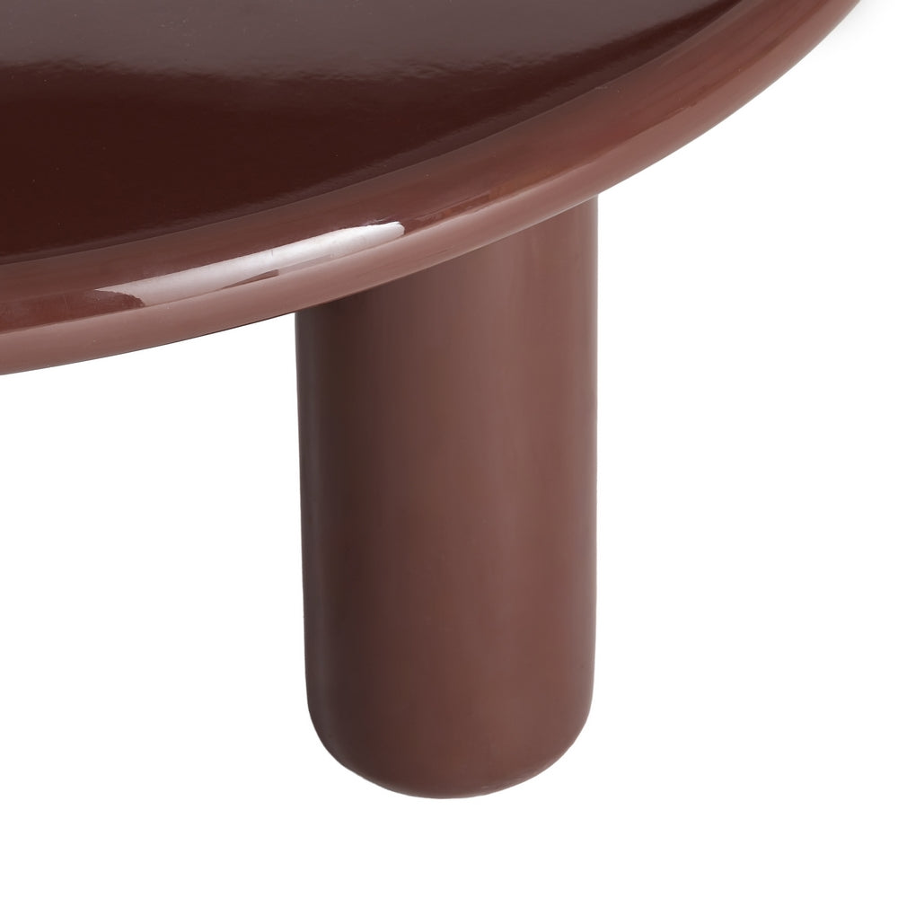MESA CENTRO LACADO GRANATE DM SAL�N 90 X 90 X 36 CM