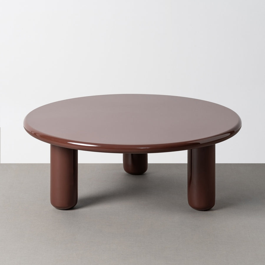 MESA CENTRO LACADO GRANATE DM SALÓN 90 X 90 X 36 CM