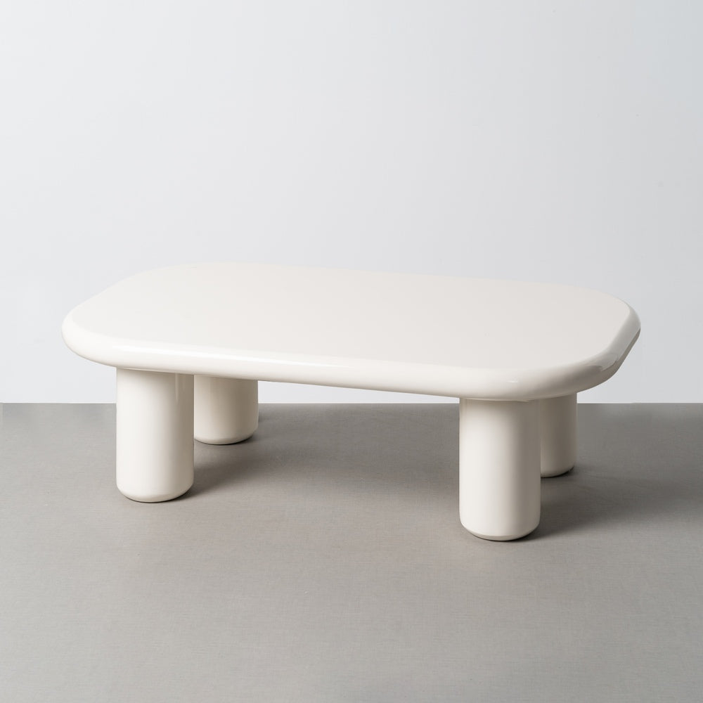 MESA CENTRO LACADO CREMA DM SALÓN 118 X 68 X 37 CM