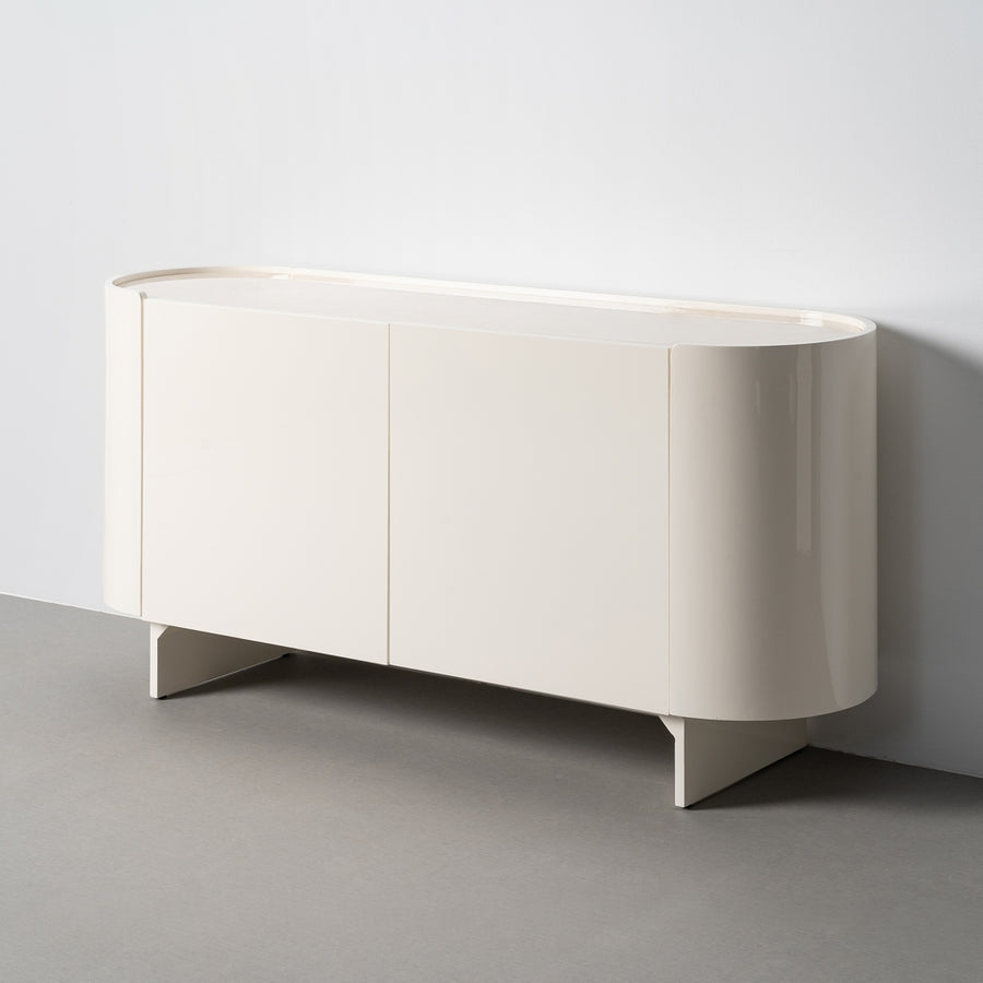 APARADOR LACADO CREMA MÁRMOL-DM SALÓN 160 X 45 X 75 CM