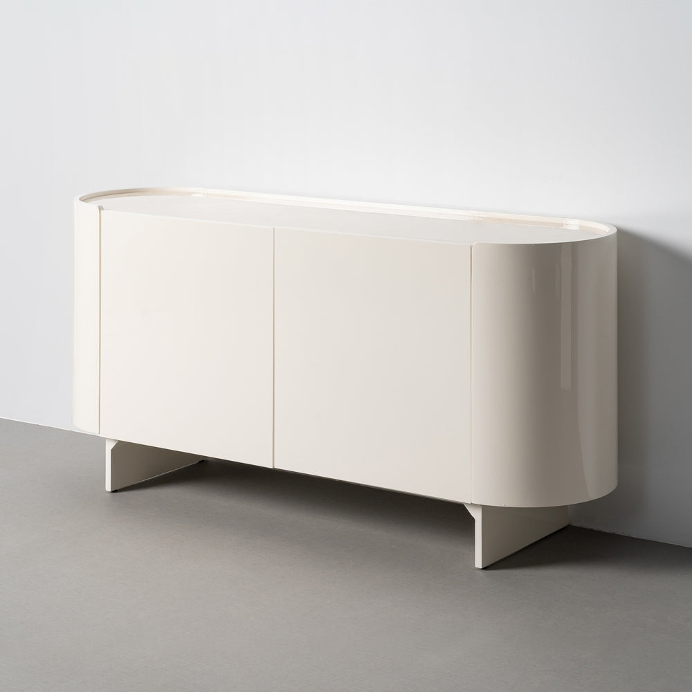 APARADOR LACADO CREMA MÁRMOL-DM SALÓN 160 X 45 X 75 CM