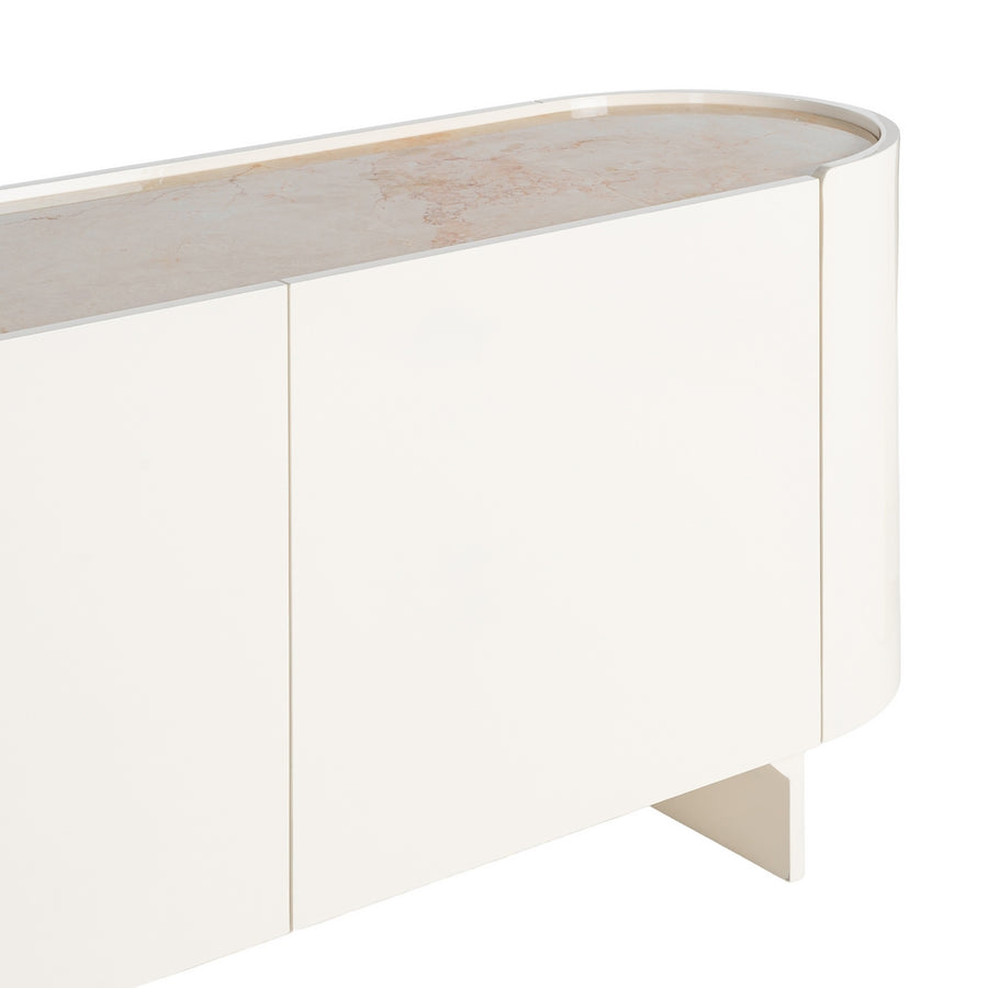 APARADOR LACADO CREMA MÁRMOL-DM SALÓN 160 X 45 X 75 CM