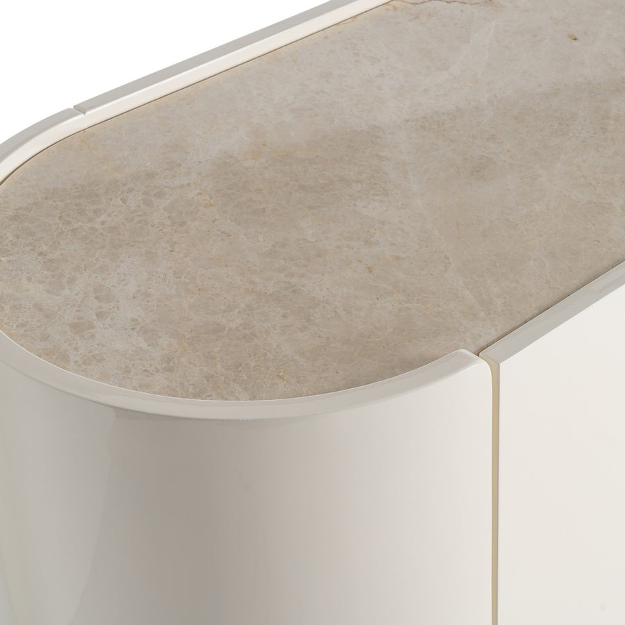 APARADOR LACADO CREMA MÁRMOL-DM SALÓN 160 X 45 X 75 CM