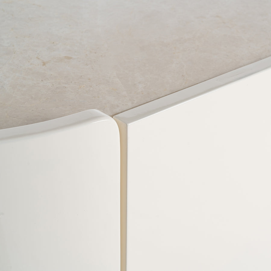 APARADOR LACADO CREMA MÁRMOL-DM SALÓN 160 X 45 X 75 CM