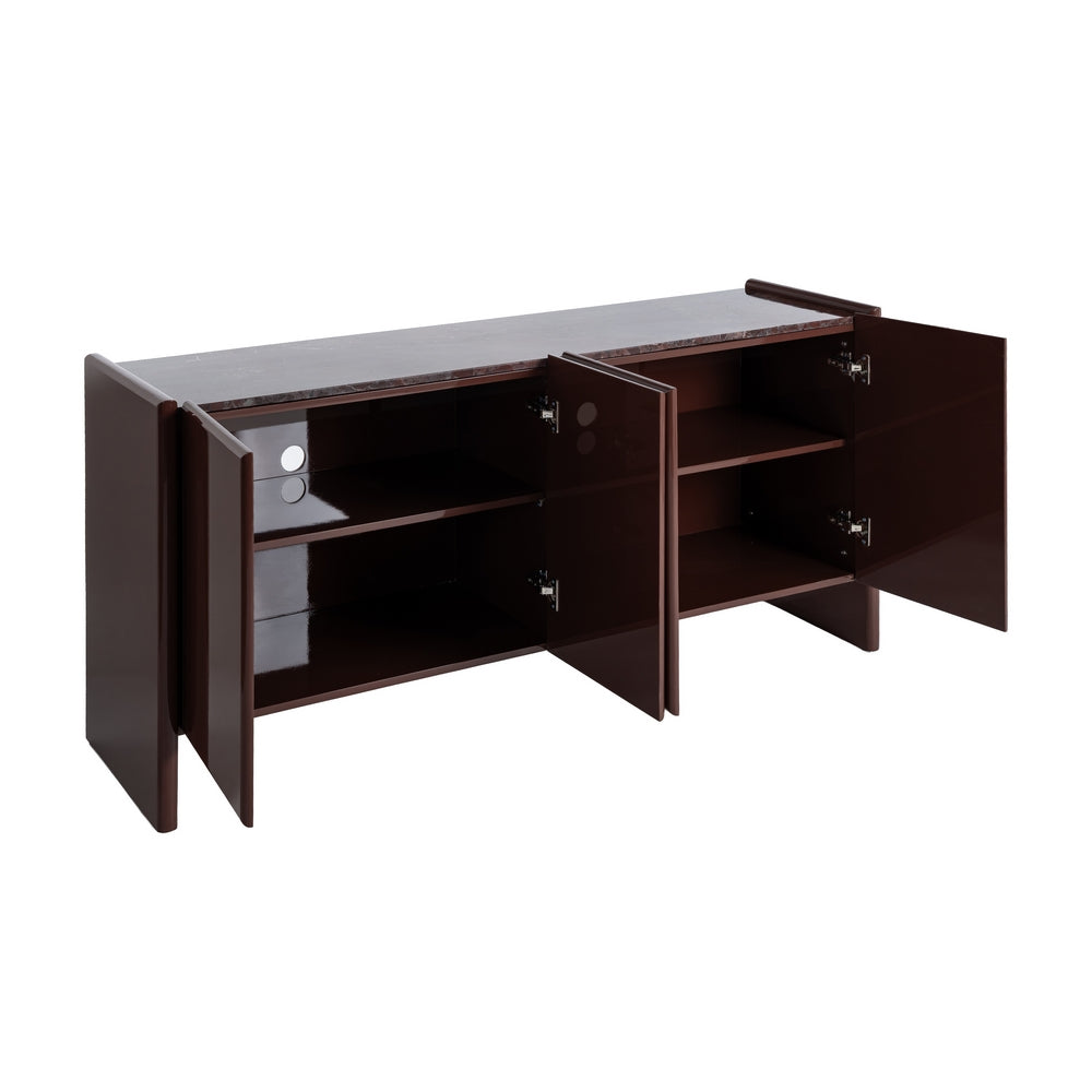 APARADOR LACADO GRANATE MÁRMOL-DM SALÓN 163 X 45 X 75 CM