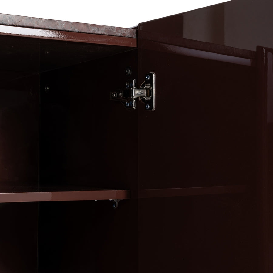 APARADOR LACADO GRANATE MÁRMOL-DM SALÓN 163 X 45 X 75 CM