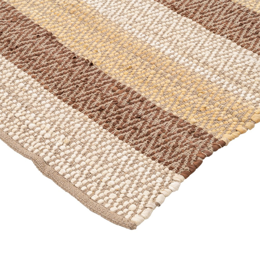 ALFOMBRA RAYAS NATURAL ALGODÓN 160 X 230 CM