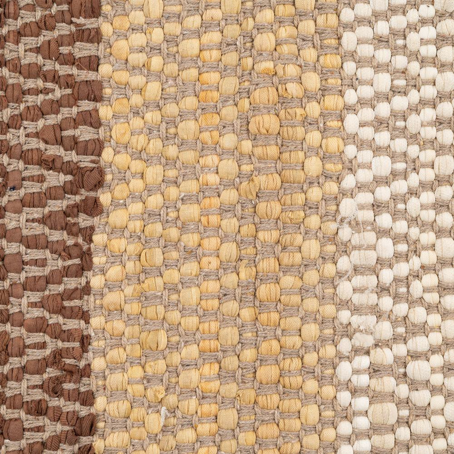 ALFOMBRA RAYAS NATURAL ALGODÓN 160 X 230 CM