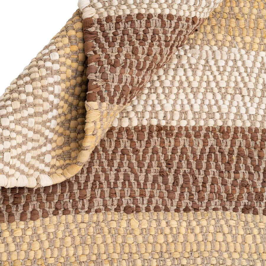 NATURAL STRIPED COTTON RUG 200 X 300 CM