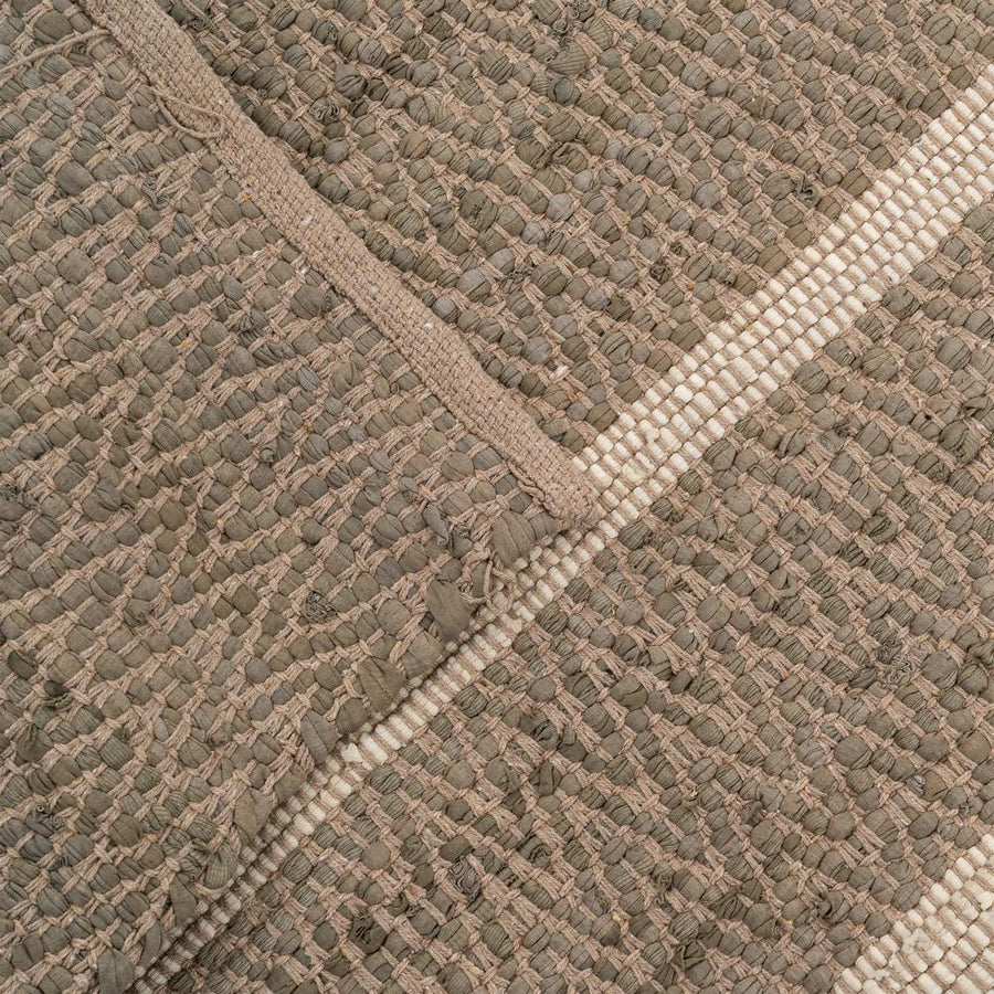NATURAL COTTON STRIPED RUG 160 X 230 CM