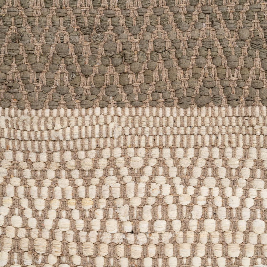 NATURAL COTTON STRIPED RUG 160 X 230 CM