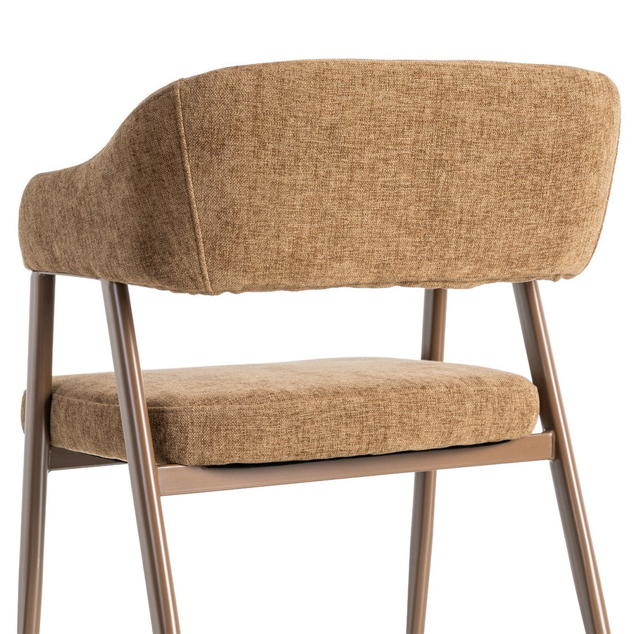 SILLA MARRÓN TEJIDO-METAL CONTRACT 56 X 60 X 81 CM