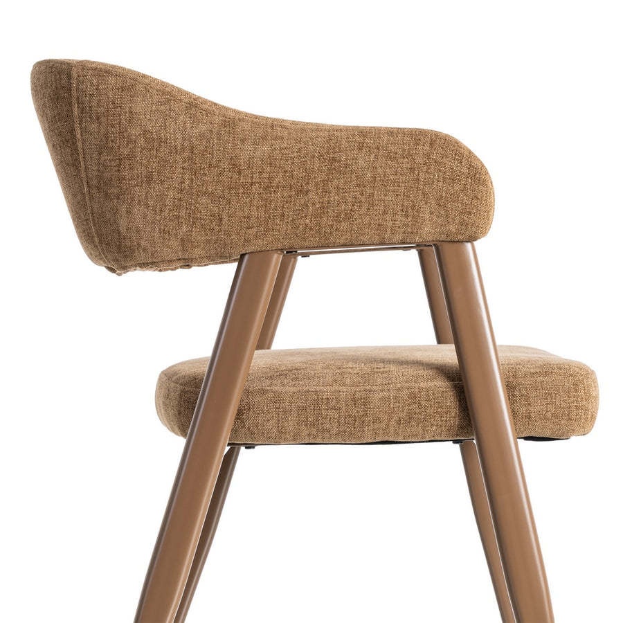 SILLA MARRÓN TEJIDO-METAL CONTRACT 56 X 60 X 81 CM