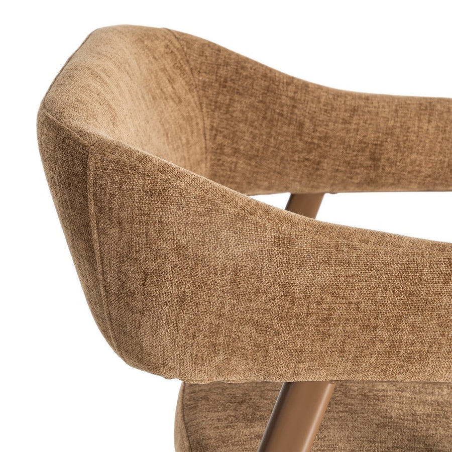 SILLA MARRÓN TEJIDO-METAL CONTRACT 56 X 60 X 81 CM