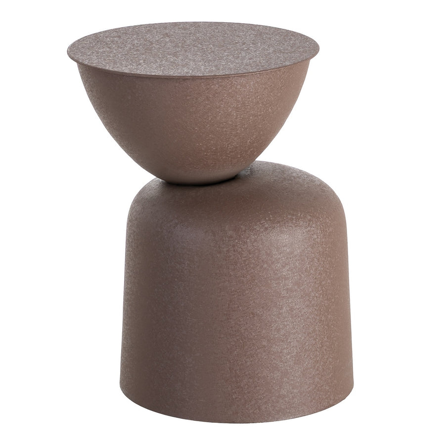 BROWN STEEL SIDE TABLE 36 X 36 X 47 CM