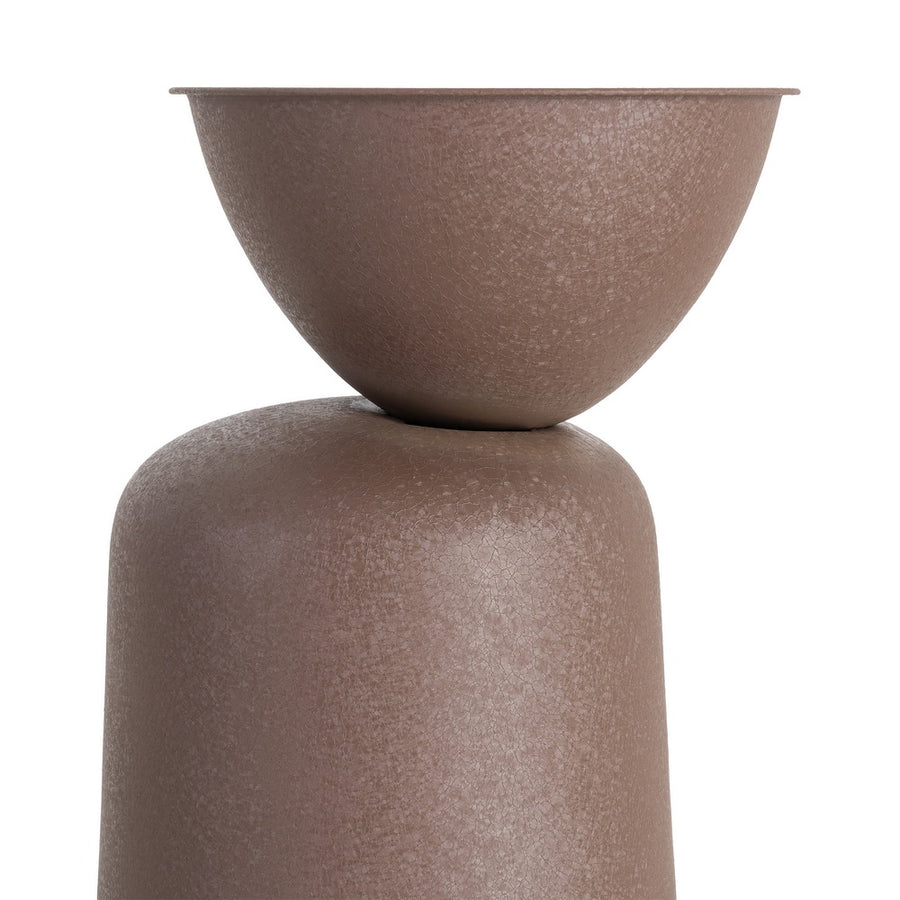 BROWN STEEL SIDE TABLE 36 X 36 X 47 CM